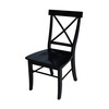 International Concepts Black Set of 2 X-Back Chairs with Solid Wood Seats, 18.9 W 22.2 L 36.9 H, Wood Seat C46-613P